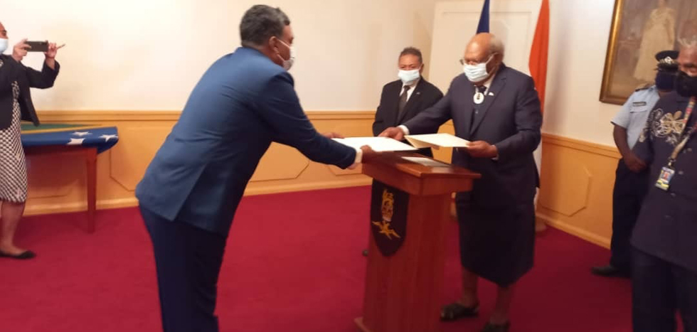 Shri. Inbasekar S, High Commissioner presented the Credentials to the Acting Governor General of Solomon Islands and encouraged Solomon Government to avail ITEC slots and Grants-in-aid. HC also invited Solomon Prime Minister to visit Port Moresby for FIPIC-3 Summit.