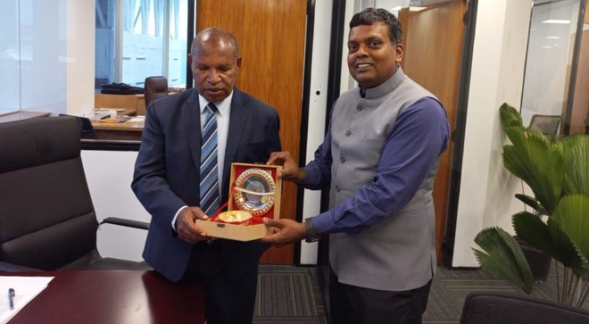 HC Inbasekar S met with Hon. Mr. Richard Maru, Minister for International Trade & Investment of PNG and discussed down streaming processing in coco, coconut, agriculture and garment in PNG. On Sept 15, 2022