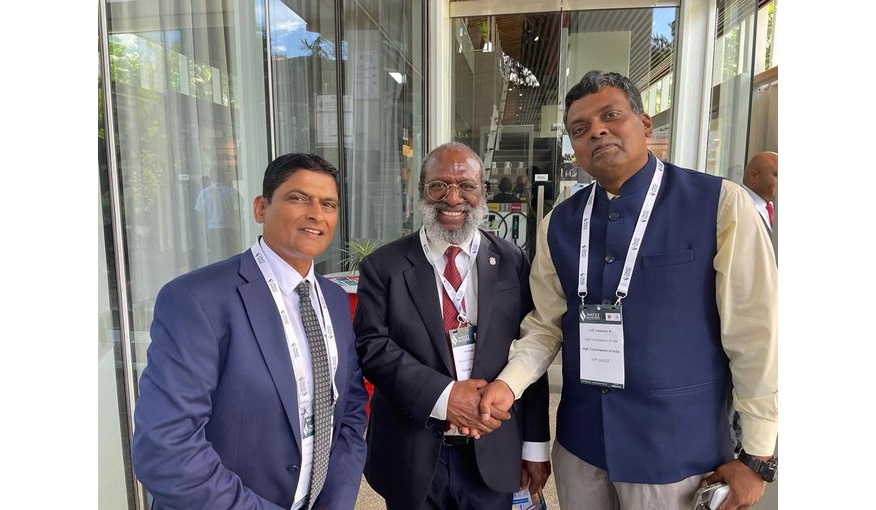 HC Inbasekar S met Mr Kerenga Kua, Petroleum Minister of PNG on sidelines of PNG Energy Summit in Port Moresby. PNG could be important partner for addressing energy security of growing Indian demand. Sept 20, 2022