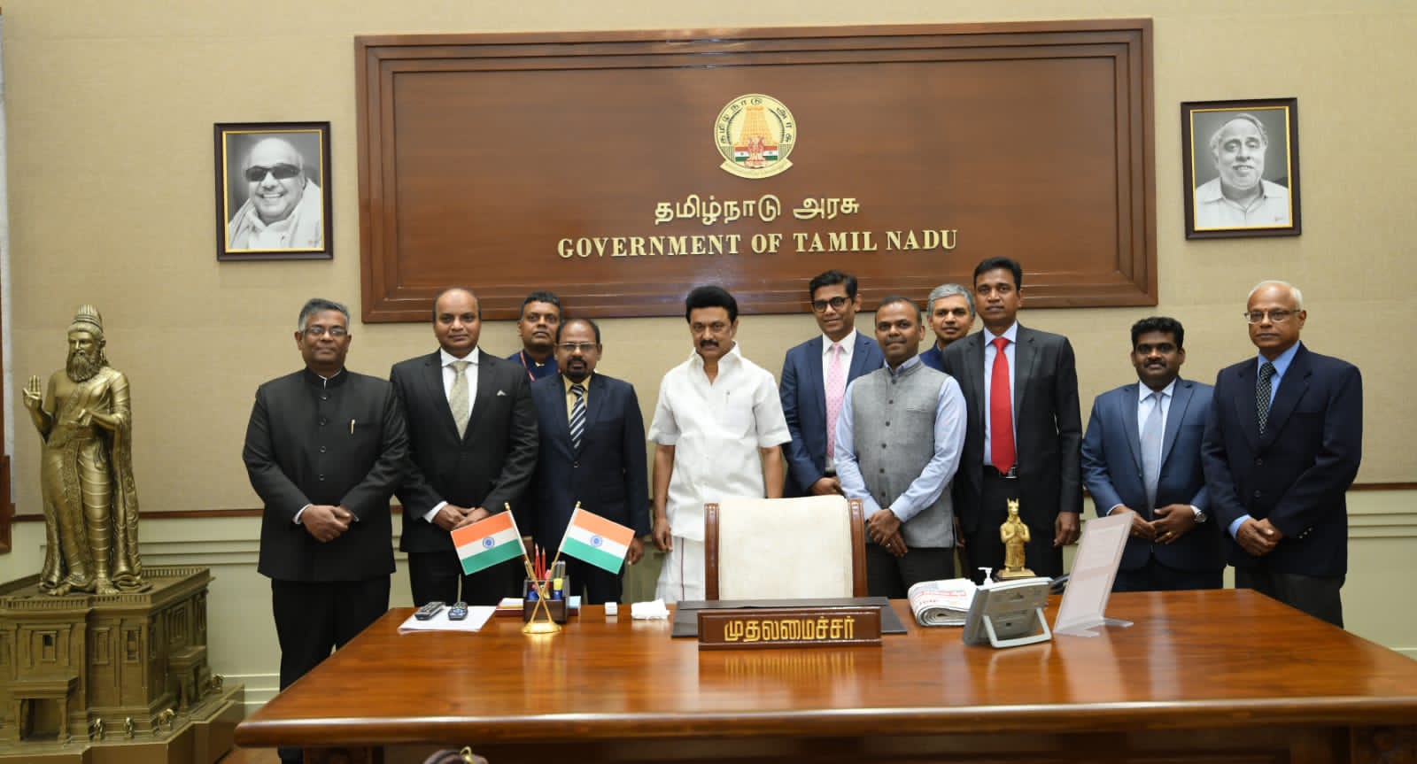 HC Inbasekar S, as a part of HOMs delegation to Tamil Nadu, called on Chief Minister Thiru M.K.Stalin & discussed opportunities to promote trade with PNG on October 17, 2022.