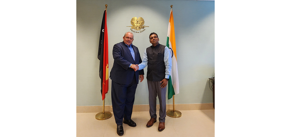 HC Inbasekar S Called on Foreign Minister H.E. Justin Tkatchenko & reviewed bilateral cooperation agenda with PNG. Promoting people-to-people ties & expediting implementation US$ 100 million Line of Credit from India on November 2, 2022