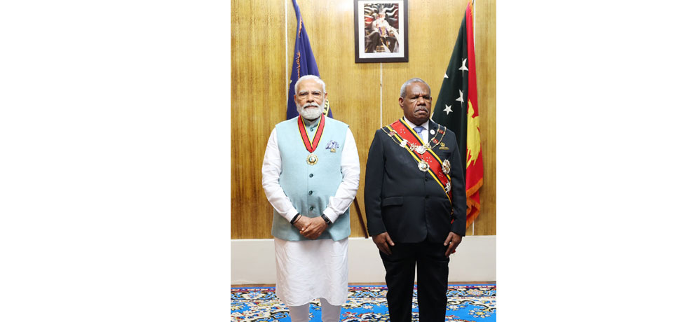 Papua New Guinea conferred the Companion of the Order of Logohu to Prime Minister Shri Narendra Modi. It was presented to him by Papua New Guinea Governor General Sir Bob Dadae.