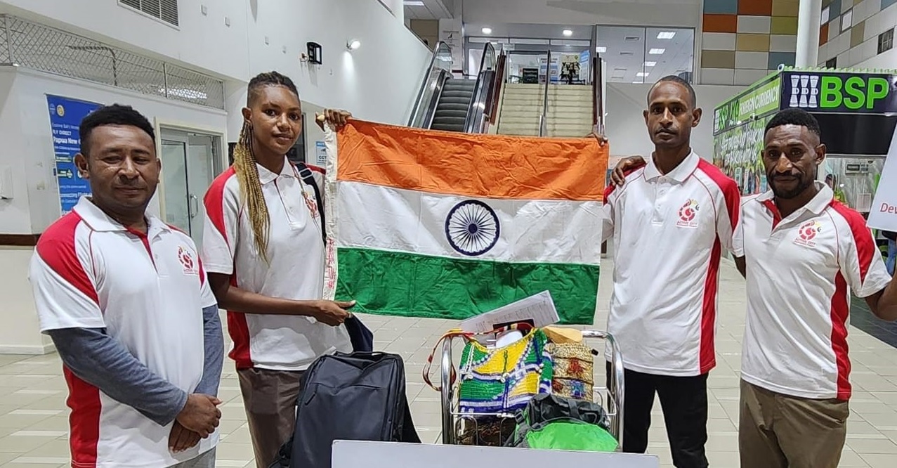 Four PNG candidates seen off at Jackson Int'l airport Port Moresby for month-long Yoga training course at SVYASA, Bengaluru sponsored by ICCR. These Yoga trainers to help promote healthy lifestyle of Port Moresbyians on 27 April, 2024.