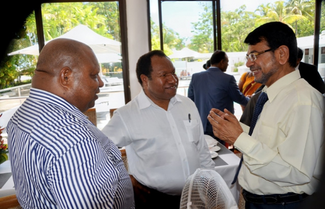 HC with Governor for South Highlands Province Hon'ble William Powi(left) and Minister for Public Enterprises Honorable William Duma... (center) at Republic Day Reception